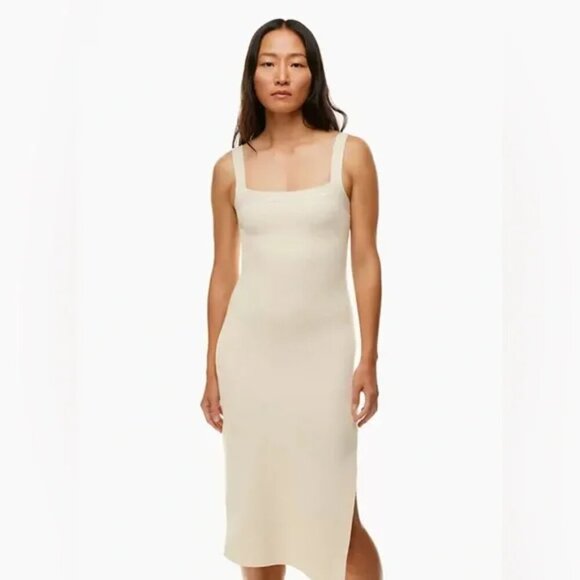 Aritzia Babaton Knit Tank Midi Dress Birch Cream Size XS - Picture 5 of 11